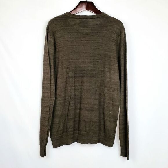Rock & Republic Young Man's XXL Olive V-Neck Sweater - Picture 5 of 7